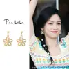 Pendientes de Flores Coloridas Super Hada Clips para Orejas de Mujer Nuevos Pendientes de Verano Pendientes Lujo Accesible Elegantes de Alta Gama Pendientes Versátiles