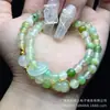 Pulseira Original de Pedra Aquamarina Cristal Branco Natural com Design de Círculo Duplo Estilo Doce Explosões Pequena Pulseira de Cristal Fresca para Mulheres