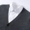 Suéter de cachemira, cárdigan tejido, estilo coreano, corte holgado, color liso, manga larga, transfronterizo, nuevo abrigo de otoño e invierno para hombre, suéter versátil de moda