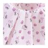 Crepé de Doble Capa Estampado de Flores Conejo Crepébel Babero de Bebé Pantalones de Confinamiento Anti-Mosquitos Tela