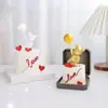 Día de San Valentín Oso Violento Celebridad de Internet Oso Confesión Decoración de Pastel Oso para Confesión de Pareja Propuesta Oso Globo Mesa de Postres