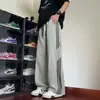 Calça Casual Listrada Estilo Americano Transfronteiriça para Homens Nova Coleção Primavera e Outono 2026 Calças Longas Largas para Adolescentes e Estudantes Roupa Masculina