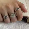 Anillo de disco en capas estilo coreano con diseño de estrella grabada para mujer, diseño de nicho, lujo ligero con un toque de alta gama, nuevo anillo popular 2026