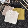 Polo de Punto Retro Francés para Hombre de Manga Corta Moderno Ajustado Casual Camiseta de Comercio Exterior Camiseta Estilo Americano para Hombre