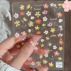 Livro vermelho pequeno fresco flor silvestre relevo é mais real simples não machuca unhas bonito 3d adesivos de unha pintura a óleo pequenas flores silvestres