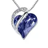 Collar con piedra de nacimiento geométrica en forma de corazón, joyería transfronteriza europea y americana, cadena de clavícula para mujer, fabricantes de regalos al por mayor