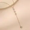 Moda Joyería Transfronteriza Europea y Americana Geométrico con Forma de Y Cadena para Clavícula con Pedrería para Mujer Versátil Sencillo Collar con Borla de Pedrería