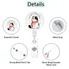 Navidad Gato Enfermera Doctor Pegamento Abs Blanco Retráctil Fácil de Tirar Giratorio Hebilla Fácil de Tirar Insignia