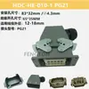 Conector de alta resistencia 10 polos impermeable rectangular enchufe de aviación HDC-HE-10-1/2/3/4 pines enchufe de canal caliente
