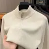 Novo Suéter Masculino Pesado Espesso de Lã Outono/Inverno Lã Merino Australiana Toque Macio e Suave Lã