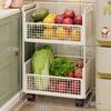 Carro Estante de Cocina de Pie para el Hogar Removible de Múltiples Capas Estante Multifuncional Cesta para Frutas y Verduras Estante de Almacenamiento
