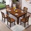 Mesa de Jantar Retangular de Madeira Maciça Estilo Chinês Pequeno Apartamento Uso Doméstico Borracha Espessa Mesa de Jantar para Hotel Restaurante Moderna Simples