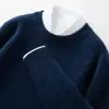 Suéter de Punto Grueso con Cuello Redondo para Hombre Otoño e Invierno Lujo Ligero Negocios Cuello Redondo Suéter de Cachemir para Hombre Suéter Básico para Hombre