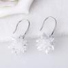 Pendientes de flor de hielo elegantes estilo coreano para mujer Tiktok Kuaishou Pendientes chapados en plata Pendientes de flor de hielo estilo coreano Pendientes florales de circonita