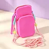 Bolsa de almacenamiento portátil para viajes al aire libre, riñonera para teléfono cruzada, monedero de silicona, tarjetero, organizador de auriculares y lápiz labial