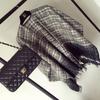 Xale Poncho de Xadrez Pimenta Picante Estilo Coreano Novo Dupla Face Outono Inverno Dia Uso Duplo Franja Dividida