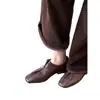 Mocasines plisados de cuero genuino estilo vintage old money para mujer, zapatos de commuting británicos, zapatos de tacón grueso versátiles de un solo color