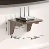 Mueble de TV de Madera Maciza Set-Top Box Estante de Pared sin Taladro Decoración para Colgar en la Pared Sala de Estar Dormitorio Caja de Almacenamiento para Router
