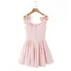 Vestido Rosa de Suspensório Mini com Laço para Mulheres Verão 2025 Estilo Europeu e Americano 7555
