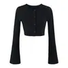 Elegante y chic conjunto de tres piezas para mujer: Cárdigan de manga larga, top tipo camisola y falda midi de cintura alta, perfectos para otoño