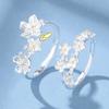 Anillo de flor de ciruelo oro eléctrico pie plata 9999 para mujer plata esterlina lujo ligero nicho sentido del diseño nuevo estilo chino anillo abierto fresco