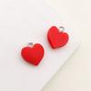 Colgante de resina roja amor de fresa colgante de hongo diy tridimensional lindo material colgante llavero joyería
