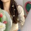 Pinza Blanca Pequeña para el Cabello, Pinza de Garra Pequeña, Accesorio para el Cabello, Pasador para Mujeres, Pinza de Tiburón Pequeña, Adorno para el Cabello con Elementos Florales, Estilo Fresco y Sencillo