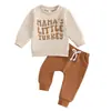 Traje de chándal con estampado de letras de manga larga para bebé, deportivo, casual, para Acción de Gracias, nuevo, Otoño e Invierno 2024, transfronterizo