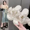Elegantes Pantuflas con Lazo para Mujer, Para Uso en Exteriores, Nuevo Estilo Verano 2026, Antideslizantes, que Aumentan la Altura, Suela Gruesa, Sensación de Alta Calidad, Suela Suave, Chanclas de Playa