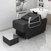 Lavabo de Cerámica para Lavado de Cabello para Salones de Belleza, Estilo Simple Semi-Reclinable, Cama de Masaje y Lavado para Salón de Belleza, Venta Directa del Fabricante
