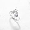 Anel de prata esterlina 925 com laço, design de nicho feminino, anel de zircônia de luxo leve, estilo anel de amor
