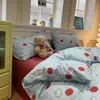 Juego de ropa de cama de cuatro piezas de gasa de doble capa transpirable 100% algodón Clase A, funda de edredón de algodón puro, juego de sábanas de tres piezas, juego de ropa de cama estilo ins