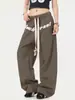 OreetaMarca de Moda Americana de Calle Pantalones Deportivos Casuales con Estampado de Letras para Hombres y Mujeres Pierna Ancha Holgada Pantalones Deportivos de Calle