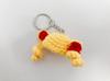 Llavero con cabeza de animal de dibujos animados, accesorios de lana tejidos a mano, adornos de crochet, lindo llavero de punto con animal.