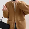 Estilo Coreano Primavera y Otoño Nuevo Estilo Estilo Perezoso Suéter Cardigan de Doble Cremallera Diseño para Mujer Color Puro Holgado Chaqueta de Punto Superior