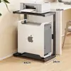 Soporte para torre de computadora, organizador para debajo del escritorio, base para impresora de oficina, estante en capas para uso doméstico con ruedas