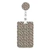 Porta Credencial Estampado de Leopardo con Hebilla Retráctil de Fácil Extracción para Credenciales de Empleado, Tarjetas de Identificación, Tarjetas de Transporte y Tarjetas de Llave