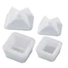 Vaso de Flor Trapezoidal Listrado de Resina com Papoula Caixa de Armazenamento Molde de Silicone para Ornamento de Copo de Gesso para Velas DIY