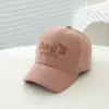 Novo boné infantil casual transfronteiriço, chapéu infantil de fleece fino para atividades ao ar livre, boné de beisebol personalizado com letras em inglês para meninas