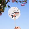 Abanico Redondo Panda de Frutas Estilo Chino con Texto Creativo, Nuevo Abanico Redondo de Papel de Caligrafía y Pintura China para Lugares Escénicos, Fotografía de Viajes y Abanico Tradicional
