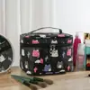 Nova Bolsa Cosmética de Couro Urso Grande Capacidade Impermeável Viagem Portátil Bolsa de Armazenamento Bolsa Quadrada Zíper Desenho Animado