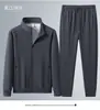 Conjunto deportivo para hombre para primavera y otoño, algodón transpirable, corte holgado, talla grande, sudadera casual y pantalón de chándal conjunto de dos piezas, moderno