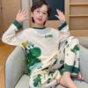 2025 Nuevo Otoño Primavera Delgado Manga Larga Lindo Niños Medianos y Grandes Pijamas Niños Dibujos Animados Conjunto Ropa de Casa