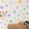Br4650C Pegatinas de Pared Coloridas con Flores Estilo Ins para Decoración de Habitación de Niñas, Decoración de Pared Autoadhesiva Patrones Pequeños