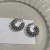 Pendientes metálicos geométricos en espiral de color dorado real con baño de cobre de lujo ligero, modernos, sencillos, nuevos, de moda, diseño de alta gama