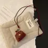 Collar Trenzado de Cuerda con Perlas de Imitación de Nuevo Estilo para Mujer, Gargantilla Retro de Cuentas Color Café Estilo Chino Nuevo, Cadena Larga para el Cuello con Accesorios Manchados