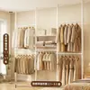 Suporte de cabideiro de chão haste de suporte chão quarto aberto simples closet prateleira de armazenamento montagem cabideiro para pendurar roupas