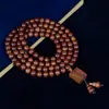 Pulsera de Múltiples Vueltas con 108 Cuentas de Huanghuali de Hoja Grande para Hombres y Mujeres, Pulsera de Pareja, Accesorio Cultural y Artístico, Cuentas de Oración de Mano, Disponible para Personalización