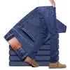 Jeans Gruesos con Forro de Polar Estilo Otoño e Invierno para Hombre, Nuevos Pantalones de Negocios Sueltos de Pierna Recta Cálidos de Invierno con Forro de Polar para Hombres Jóvenes