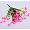 Punto Plástico Pequeña Camelia Flor Artificial Arreglo Floral en Maceta Hierba de Primavera de 7 Puntas Rosa Narciso Flor Artificial